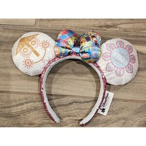 Disney Parks Minnie Mouse Ears Sequin Headband Hello Goodbye Its A Small World